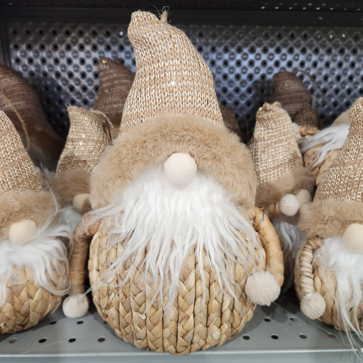 Père Noël gnome naturel décoratif 10,5"