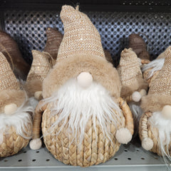 Père Noël gnome naturel décoratif 10,5"