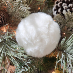 3" White Fur Ball