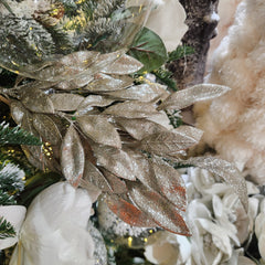 Tige de feuilles de laurier 23" platine