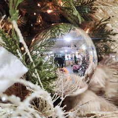 Boule en verre argent lustré 5,9"